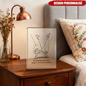 Plaque avec Noms & Citation Romantique – Cadeau Personnalisé pour Couple