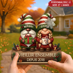 Plaque “Vieillir Ensemble” Personnalisée – Cadeau Romantique pour Couple