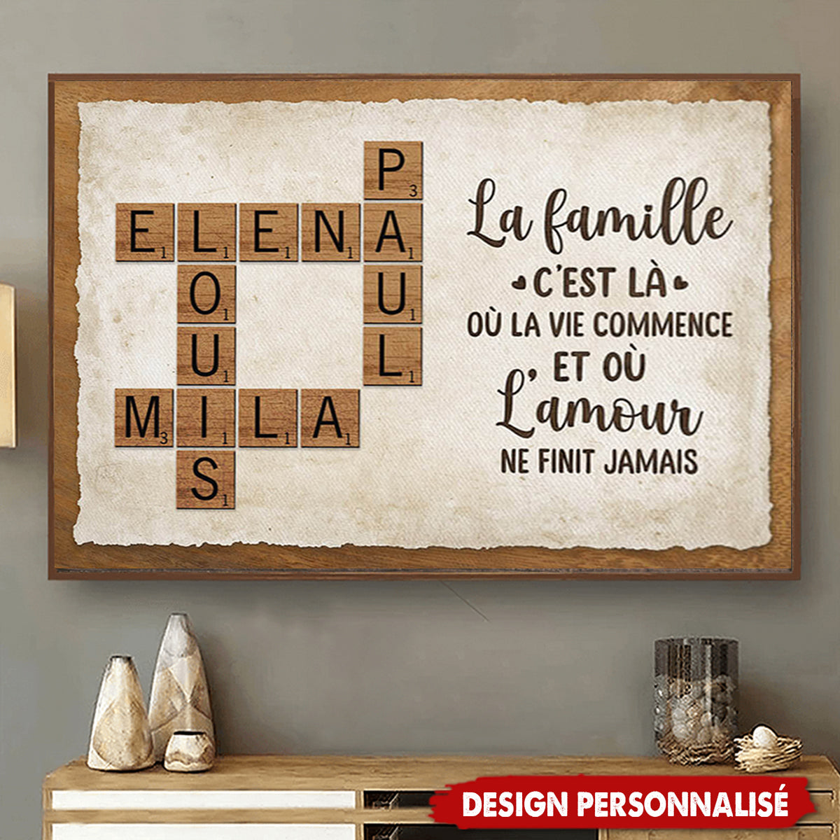 Affiche Familiale Personnalisée - Ensemble, Nous Sommes une Famille