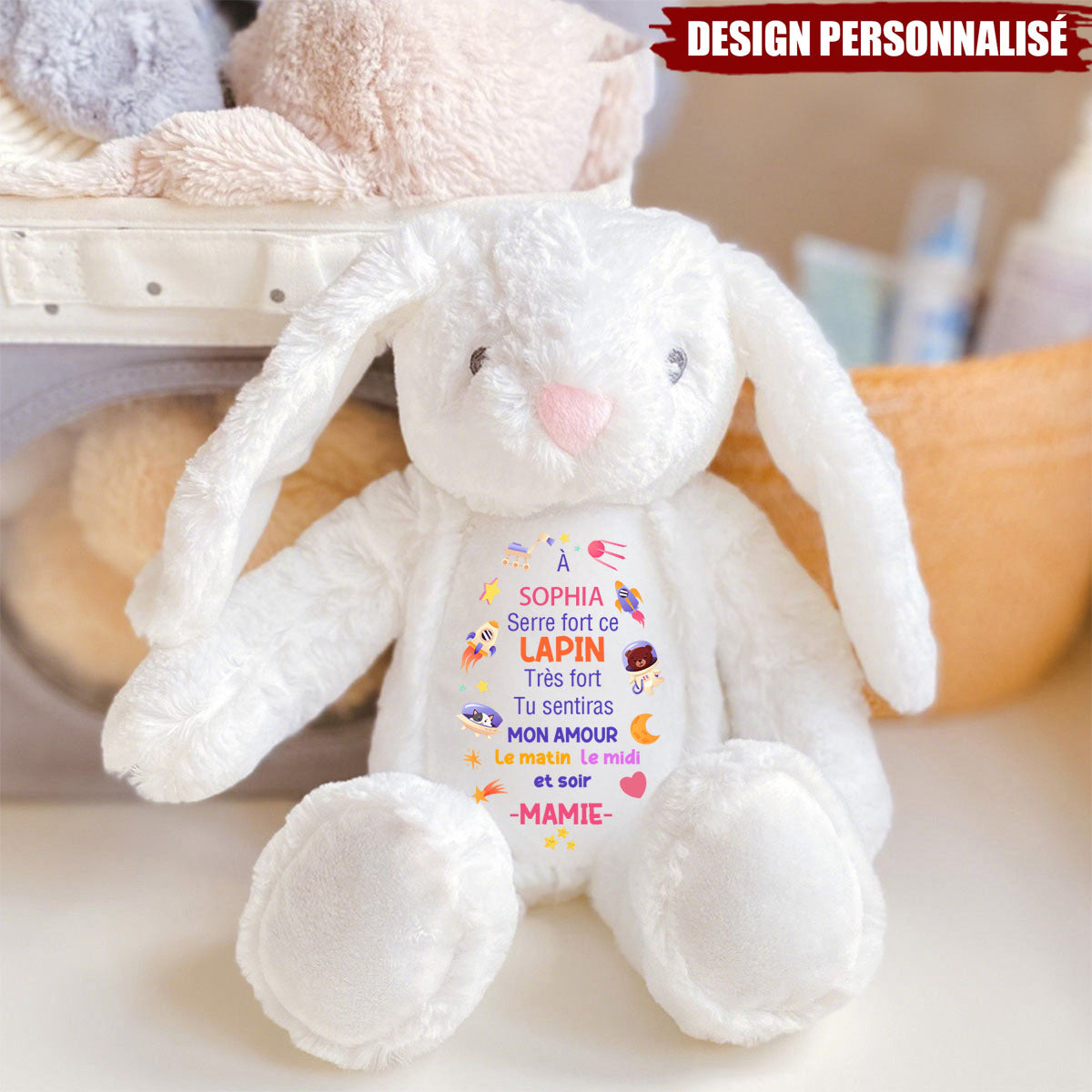 Lapin de Pâques en Peluche Personnalisé – Cadeau Doux et Unique pour Enfant