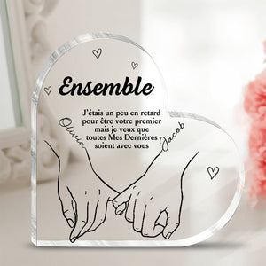 Je veux que toutes Mes Durées soient avec vous - Couple personnalisé personnalisé Plaque acrylique en forme de coeur - cadeau pour mari femme, anniversaire