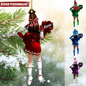 Pom-Pom Girl avec Nom ornement - Cadeau Unique pour Cheerleader