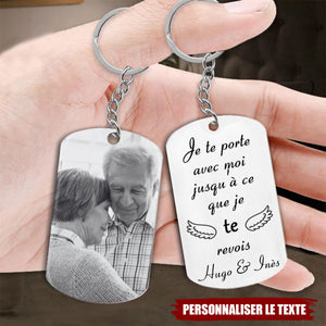 Porte-Clés Personnalisé avec Photo – "Je te porte avec moi jusqu’à ce que je te revoie"