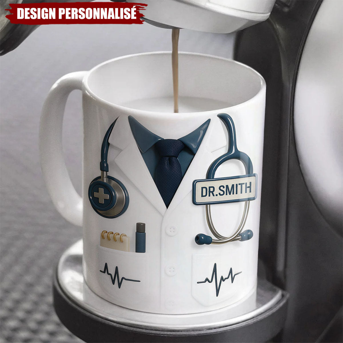Mug Personnalisé pour Médecin avec Nom – Cadeau Unique pour Docteurs et Professionnels de Santé
