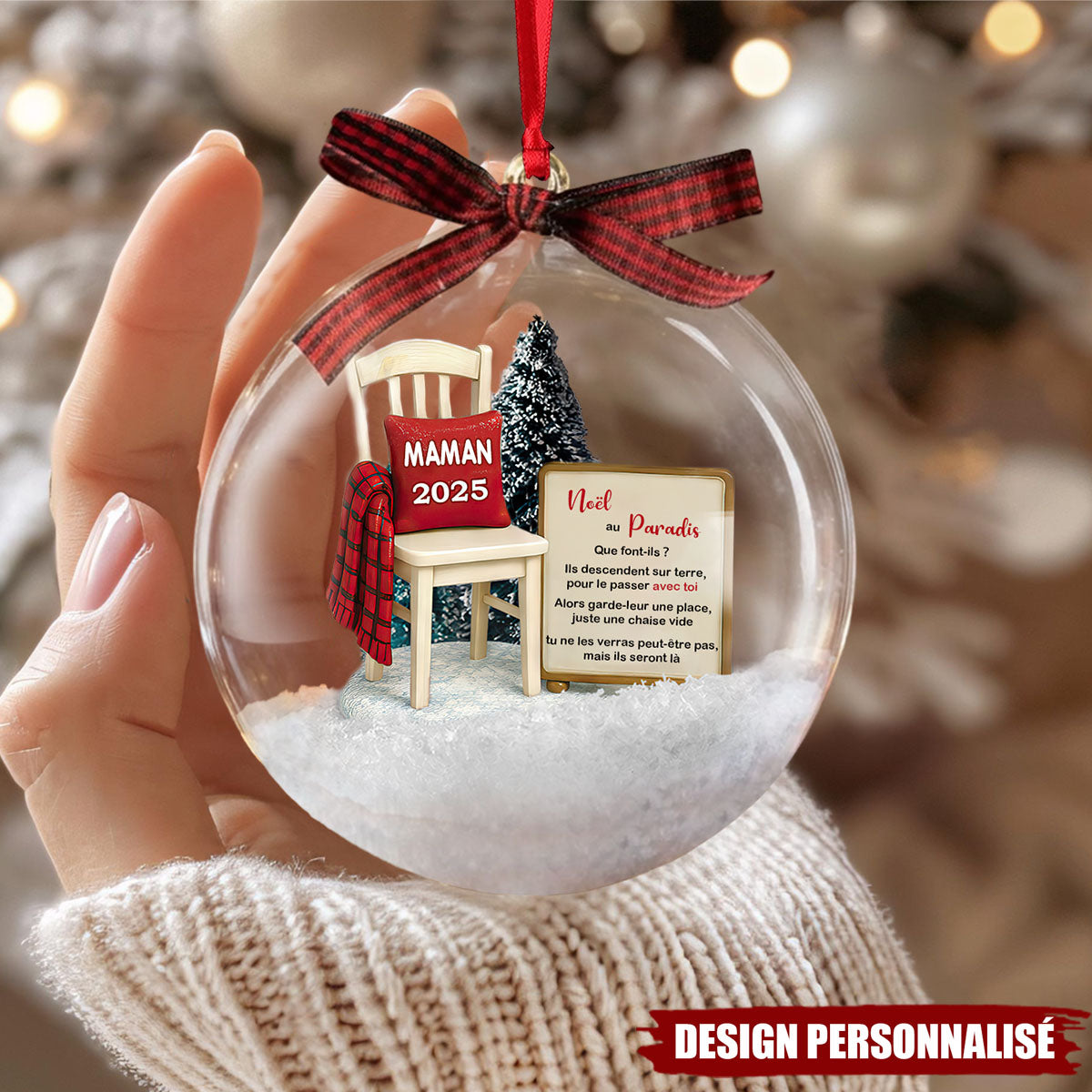 Ornement de Noël Mémorial Personnalisé – Souvenir Éternel de Noël au Paradis