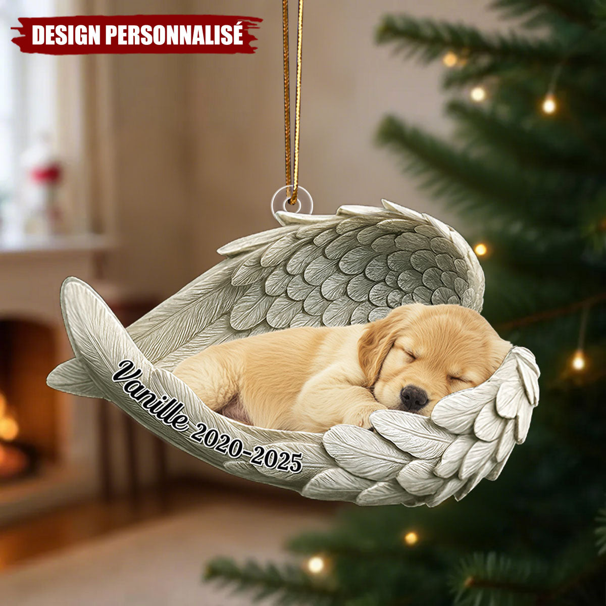 Décoration Commémorative Personnalisée – Ange Gardien pour Animal de Compagnie