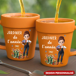 Mug Céramique en Forme de Pot – Cadeau Personnalisé pour Jardiniers