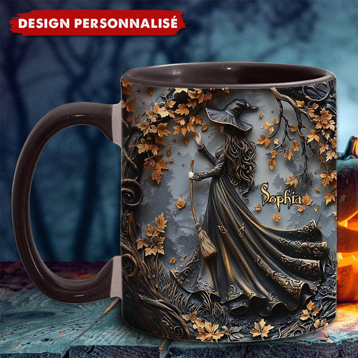 Mug Personnalisé Sorcière Élégante - Cadeau Unique et Envoûtant
