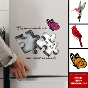 Autocollant Commémoratif Aimanté Personnalisé – Pièces de Puzzle avec Nom et Année
