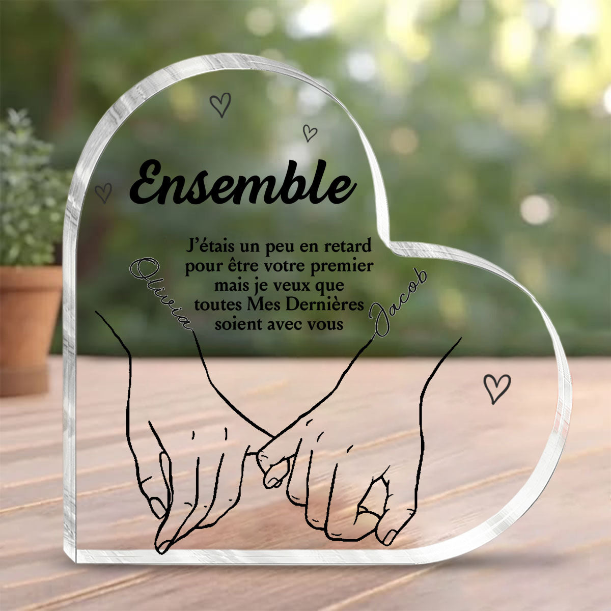 Je veux que toutes Mes Durées soient avec vous - Couple personnalisé personnalisé Plaque acrylique en forme de coeur - cadeau pour mari femme, anniversaire