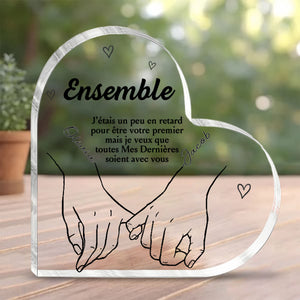 Je veux que toutes Mes Durées soient avec vous - Couple personnalisé personnalisé Plaque acrylique en forme de coeur - cadeau pour mari femme, anniversaire