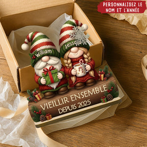 Plaque “Vieillir Ensemble” Personnalisée – Cadeau Romantique pour Couple