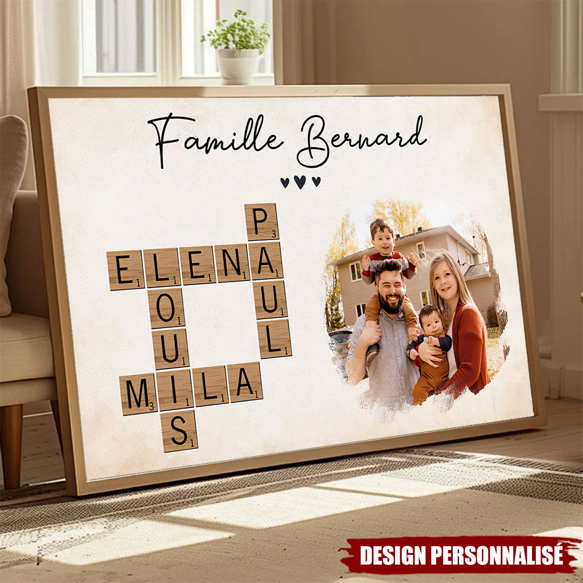 Affiche Personnalisé avec Prénoms & Photo – Souvenir Unique et Chaleureux