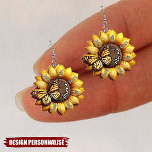 Boucles d’oreilles personnalisées Tourneso l– Cadeau Unique pour Maman