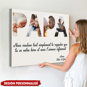 Affiche Photo Personnalisé "PAPA" - Un Cadeau Inoubliable pour Papa