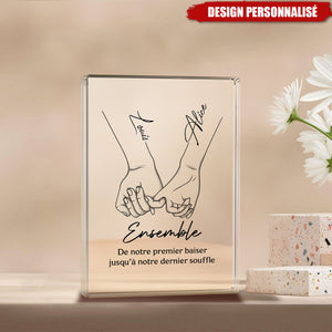 Plaque avec Noms & Citation Romantique – Cadeau Personnalisé pour Couple