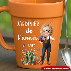 Mug Céramique en Forme de Pot – Cadeau Personnalisé pour Jardiniers
