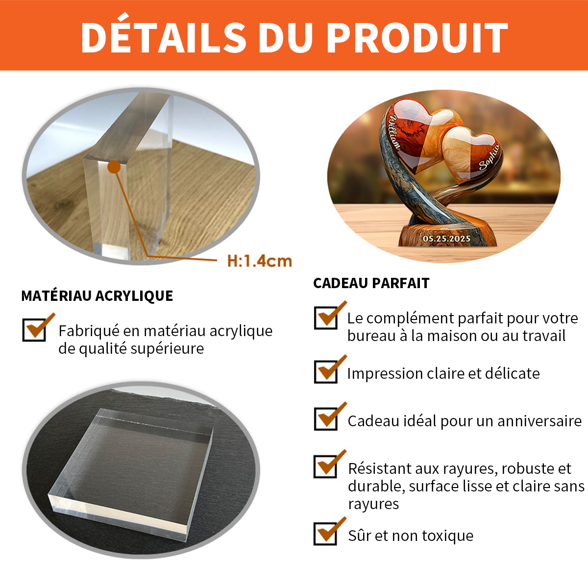 Toi et Moi, On Gère Ça – Plaque Personnalisée en Forme de Couple