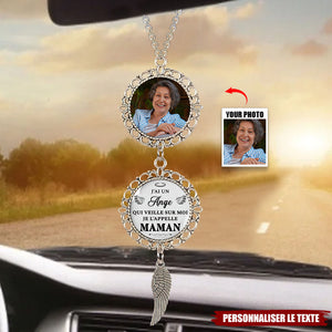 Pendentif Voiture Personnalisé – "J’ai Un Ange Qui Veille Sur Moi, Je L’appelle Maman"