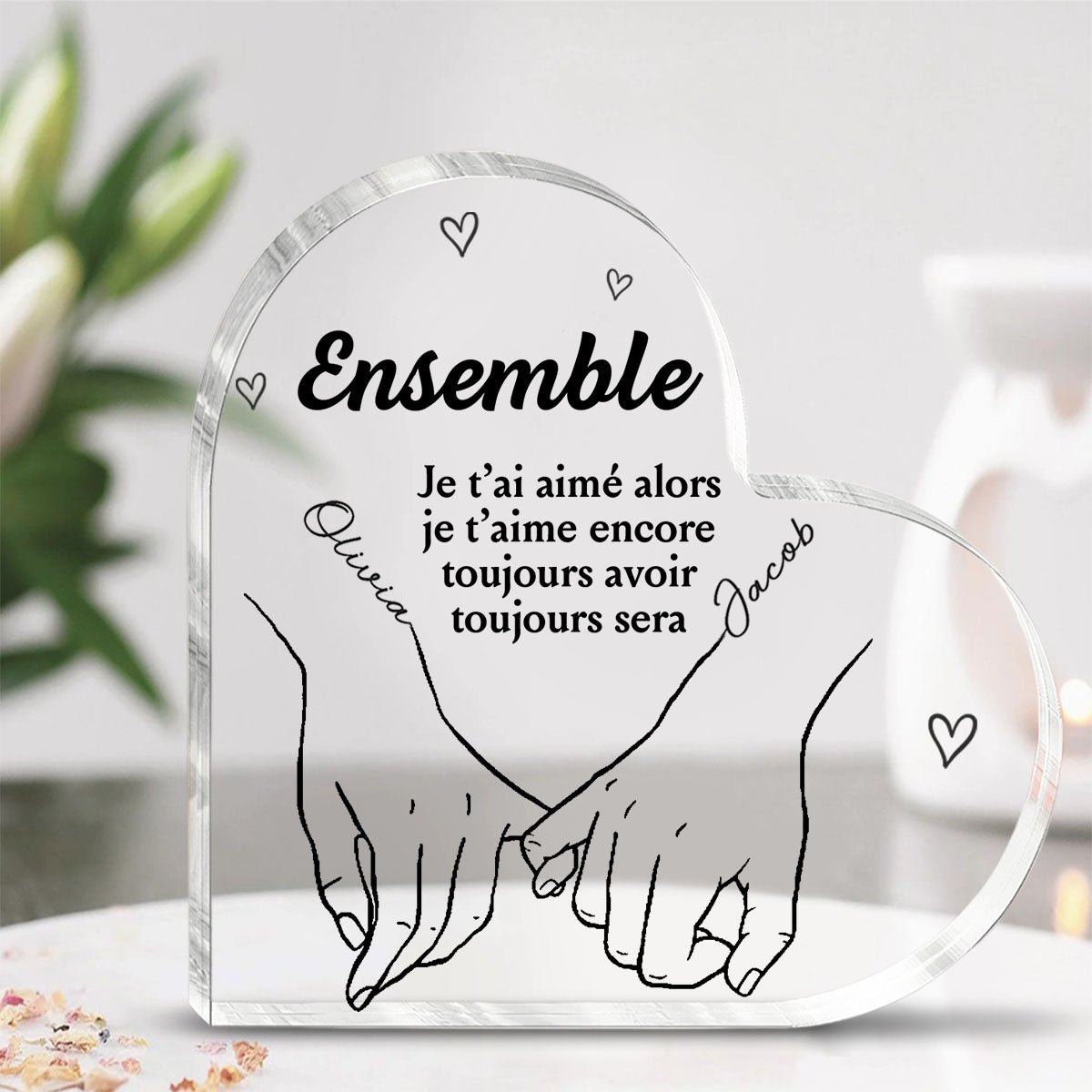 Je veux que toutes Mes Durées soient avec vous - Couple personnalisé personnalisé Plaque acrylique en forme de coeur - cadeau pour mari femme, anniversaire