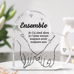 Je veux que toutes Mes Durées soient avec vous - Couple personnalisé personnalisé Plaque acrylique en forme de coeur - cadeau pour mari femme, anniversaire