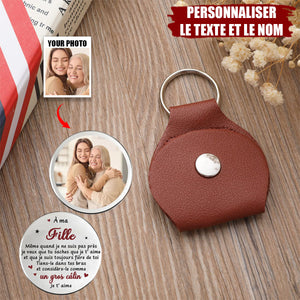Porte-clés Personnalisé avec Photo – Message d’Amour pour Fille