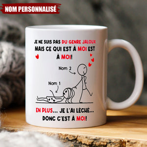 Tasse Drôle Personnalisée pour Couple – Expression de Jalousie & d'Amour