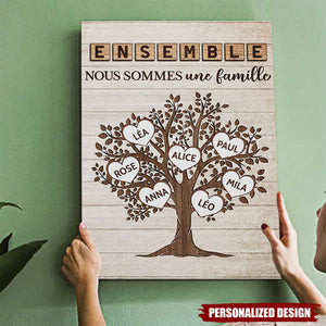 Affiche Personnalisée "Ensemble Nous Sommes Une Famille" – Design Unique en Bois