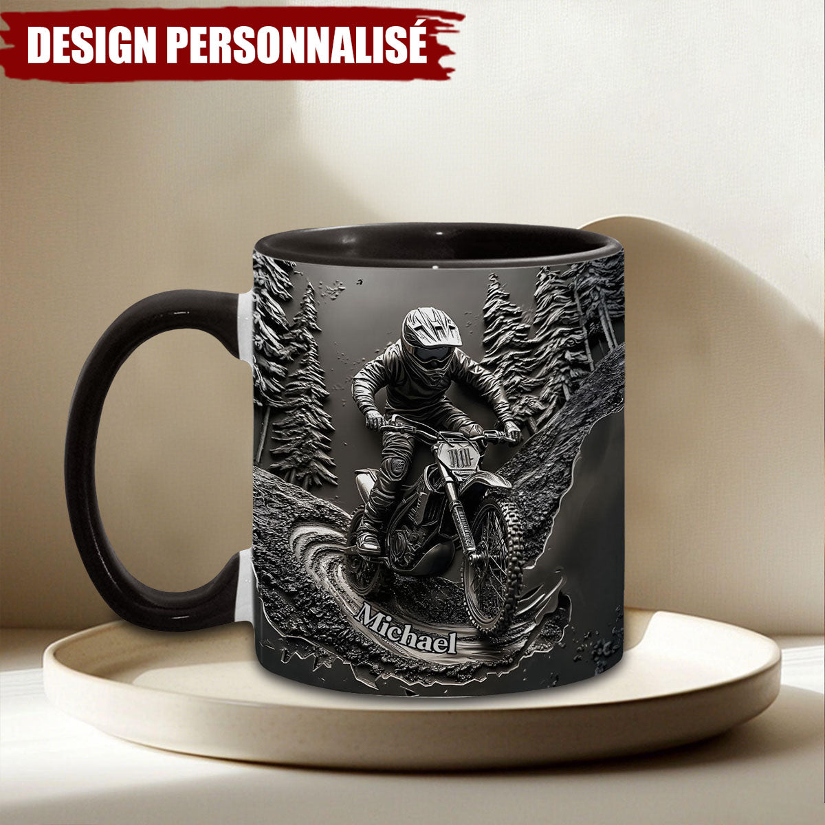 Mug Motocross Personnalisé – Cadeau Idéal pour les Passionnés de Moto