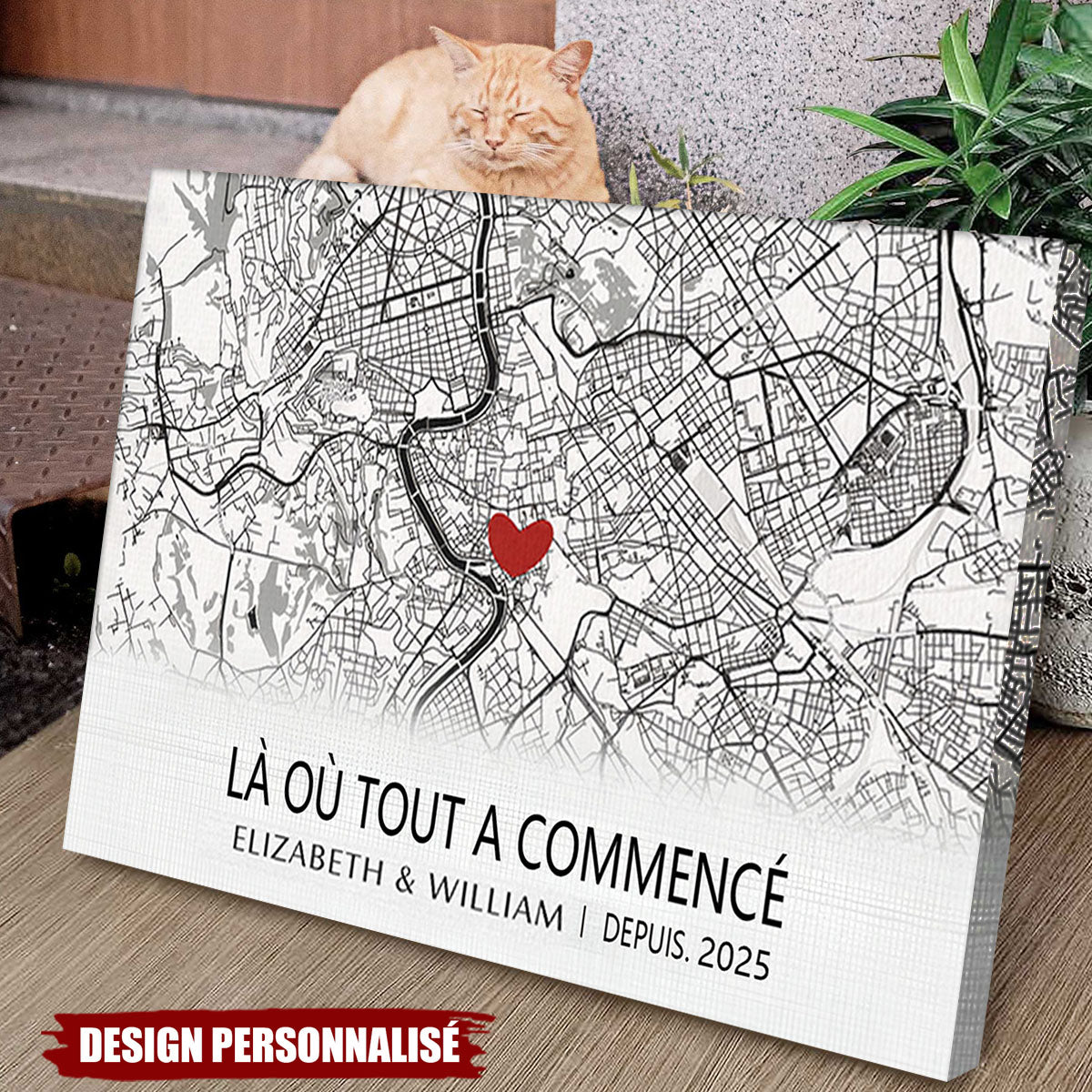 Affiche Carte Personnalisée – Le Début de Notre Histoire