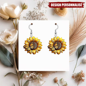 Boucles d’oreilles personnalisées Tourneso l– Cadeau Unique pour Maman