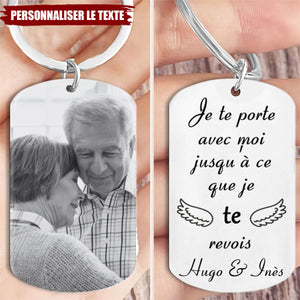 Porte-Clés Personnalisé avec Photo – "Je te porte avec moi jusqu’à ce que je te revoie"