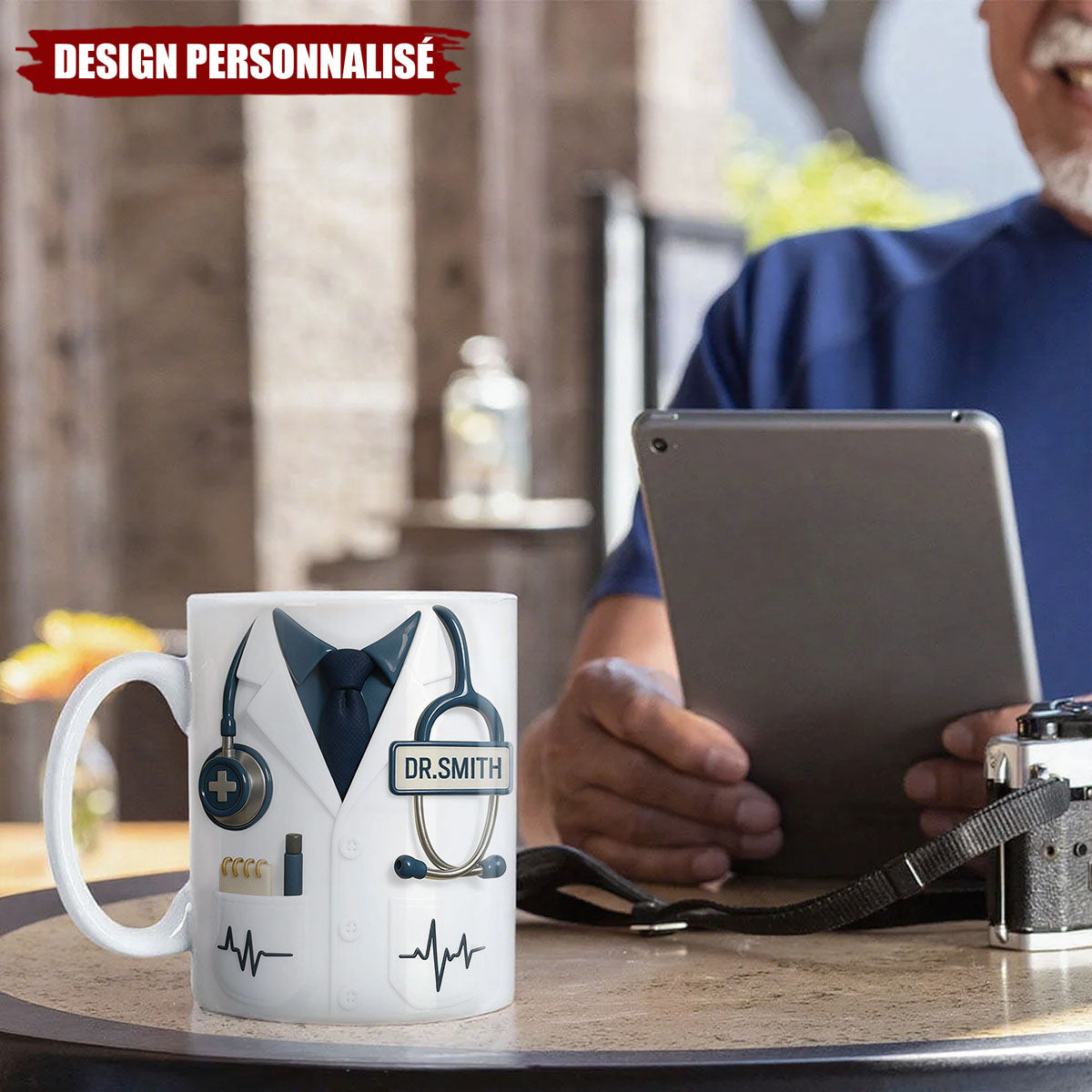 Mug Personnalisé pour Médecin avec Nom – Cadeau Unique pour Docteurs et Professionnels de Santé