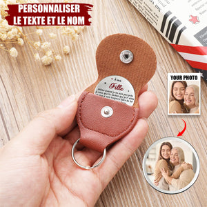 Porte-clés Personnalisé avec Photo – Message d’Amour pour Fille