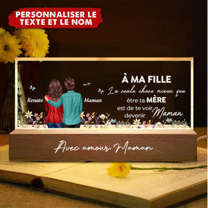 Veilleuse LED Personnalisée – À Ma Fille, Avec Amour de Maman