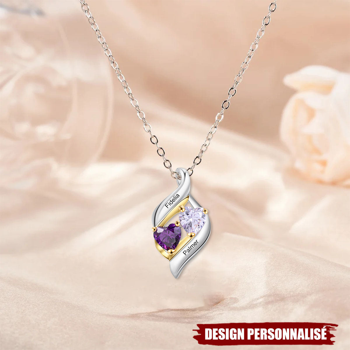 Collier Cœurs Entrelacés Personnalisé – Cadeau Romantique et Unique