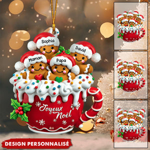 Joyeux Noël – Ornement Familial Pain d’Épices Personnalisé