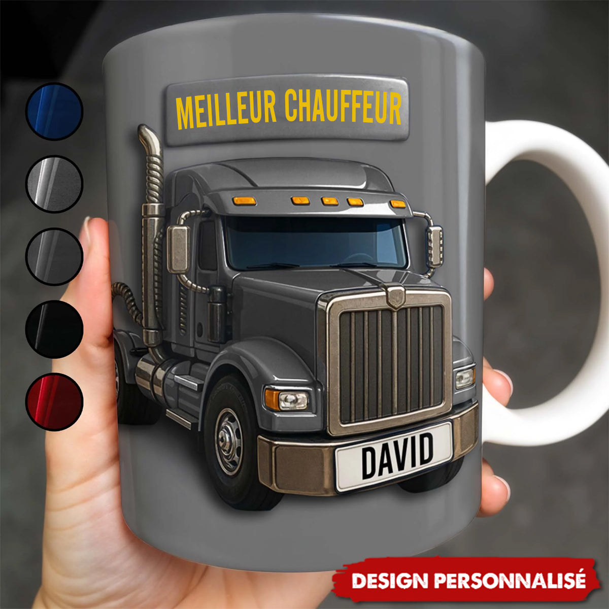 Mug Personnalisé “Meilleur Chauffeur” - Cadeau pour les passionnés de camions