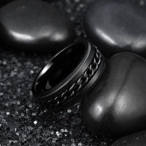 Bague Tournante Chaîne Homme – Acier Inoxydable Élégant et Moderne