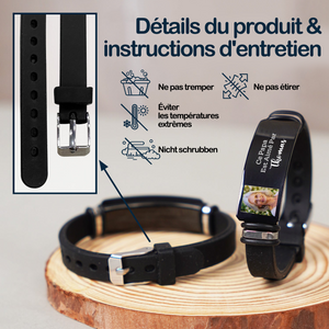 Bracelet personnalisé avec photo – Cadeau touchant pour papa