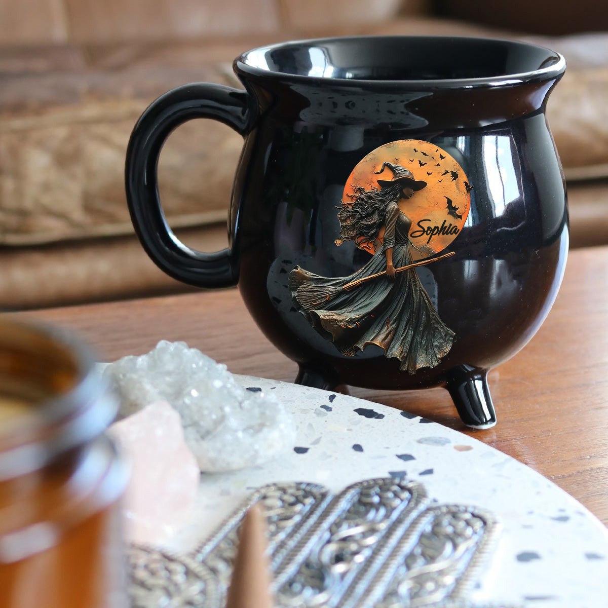 Mug Chaudron Sorcière Personnalisé – Cadeau Magique d’Halloween