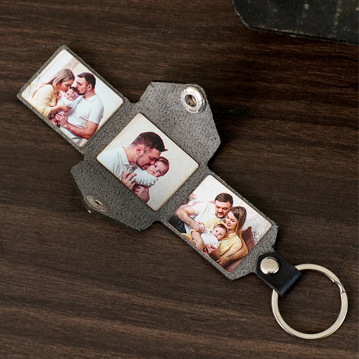 Porte-Clés en Cuir avec Photos Personnalisées – Cadeau Émotionnel à Emporter