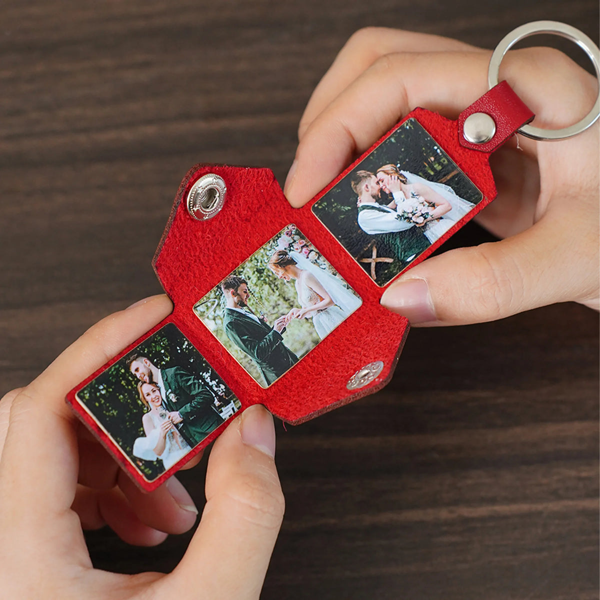 Porte-Clés en Cuir avec Photos Personnalisées – Cadeau Émotionnel à Emporter