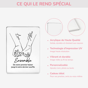 Plaque avec Noms & Citation Romantique – Cadeau Personnalisé pour Couple