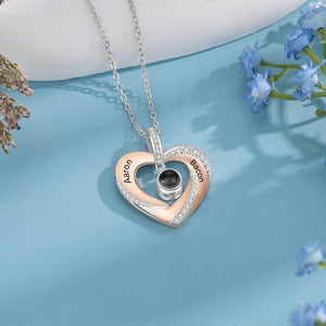 Collier Photo Personnalisé avec Noms  – Cadeau d’Amour pour Anniversaire ou Noël