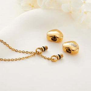 Collier Cœur Personnalisé Porte-Cendres – Bijou Commémoratif Gravé avec Nom