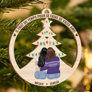 Ornement en Bois Personnalisé – Souvenir Unique d’Amitié et de Noël