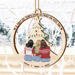 Ornement en Bois Personnalisé – Souvenir Unique d’Amitié et de Noël