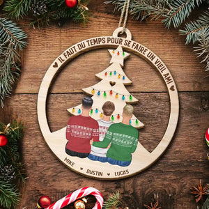 Ornement en Bois Personnalisé – Souvenir Unique d’Amitié et de Noël