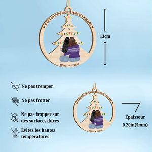 Ornement en Bois Personnalisé – Souvenir Unique d’Amitié et de Noël